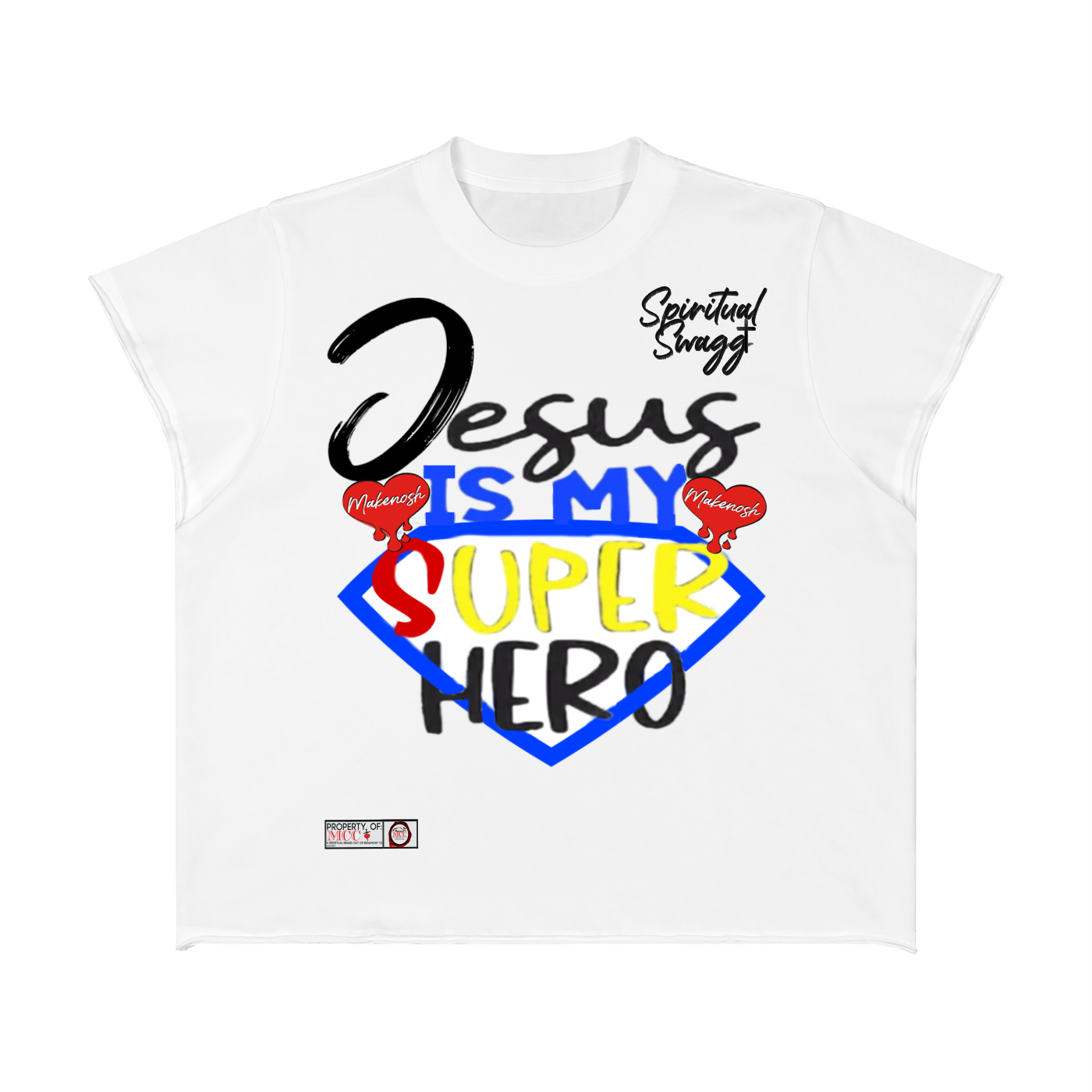 Jesus Is My Super Hero Unisex Boxy Raw Edge T-Shirt