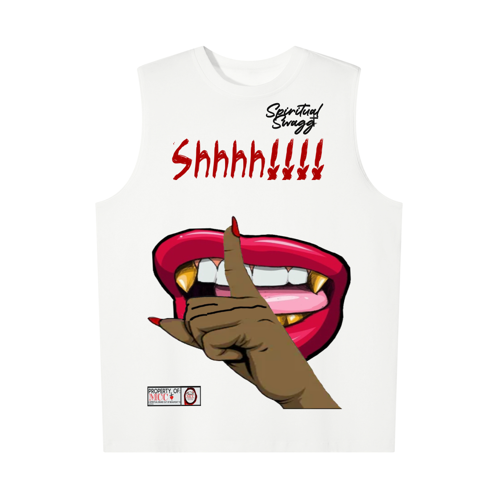 Shhh! Men’s Oversized Cotton Tank Top