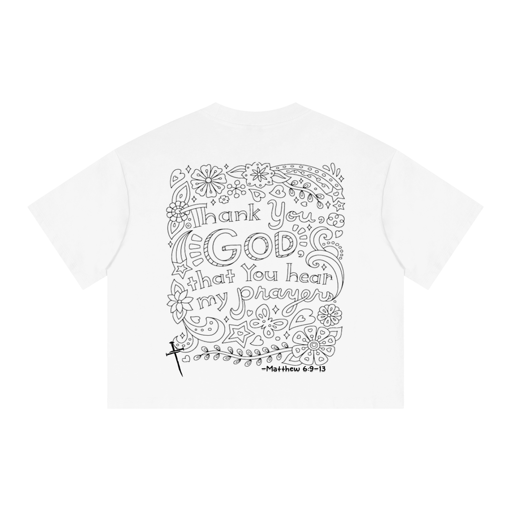 The Lords Prayer Unisex Boxy Drop Shoulder Crop T-Shirt
