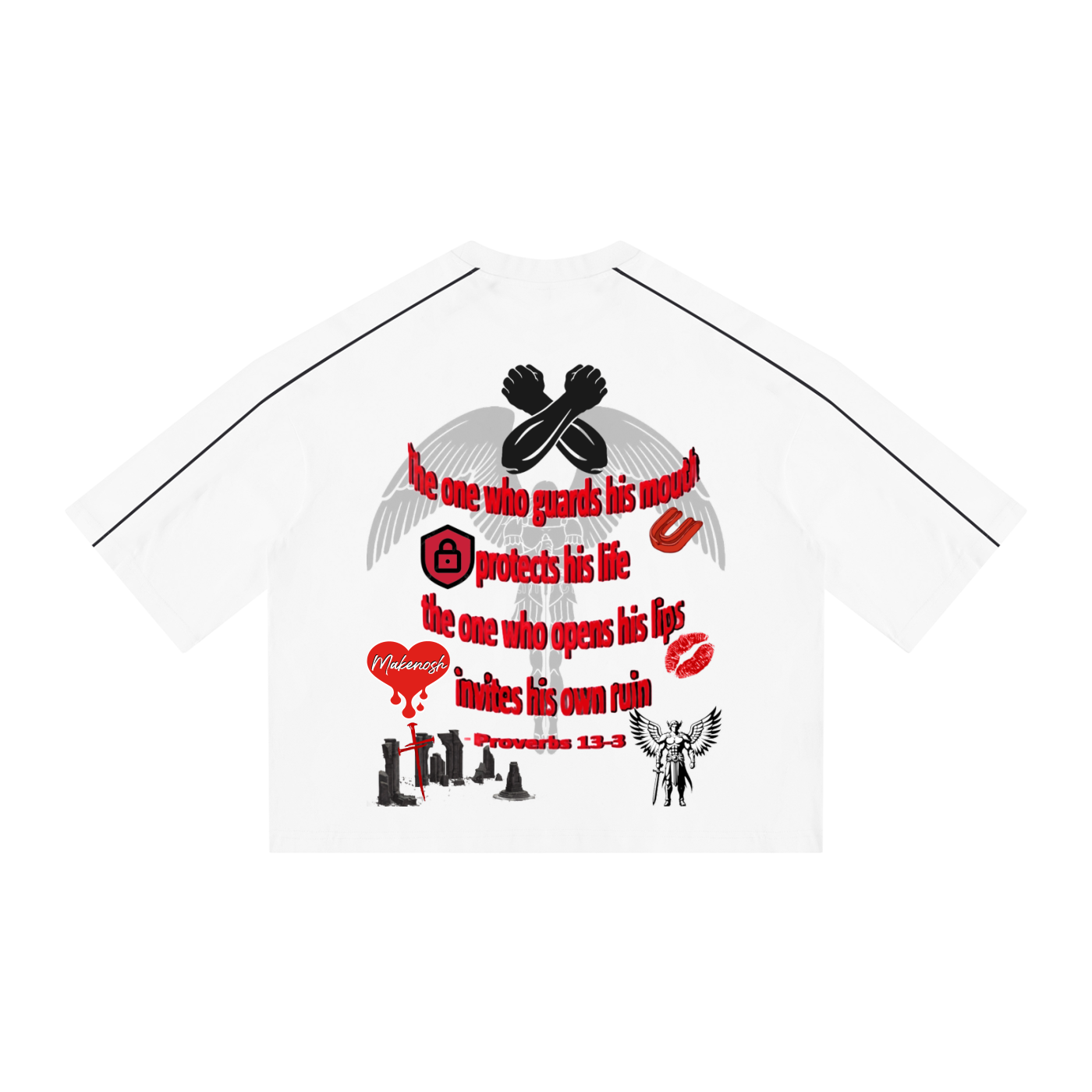 Shhh! Unisex Heavyweight Boxy Piping T-Shirt