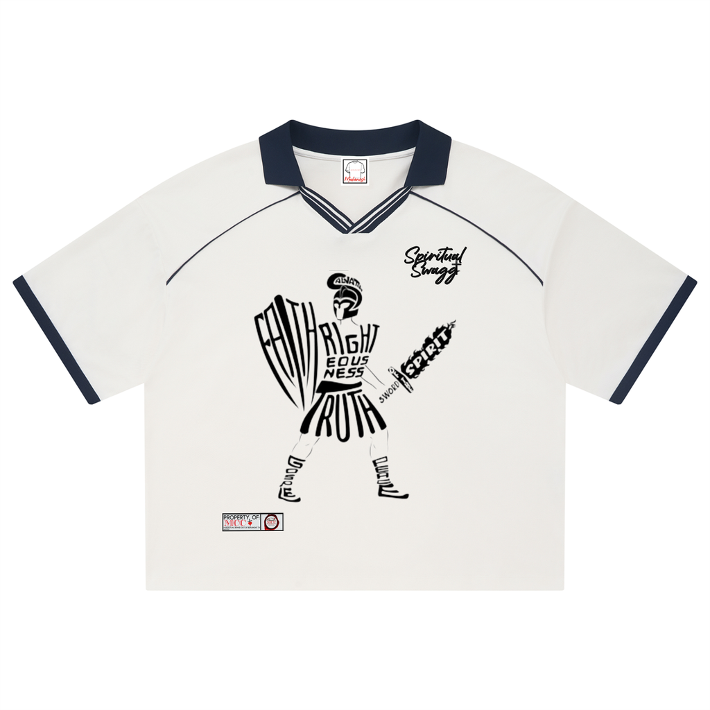 Armor Of God Unisex Collared Piping Boxy Soccer Jersey