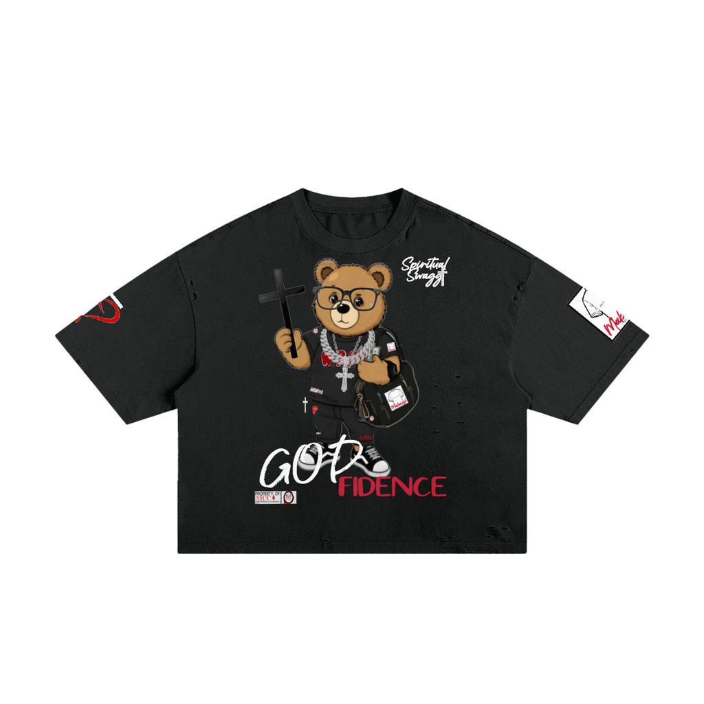GOD Is My Strength Classic Frayed Boxy Tee