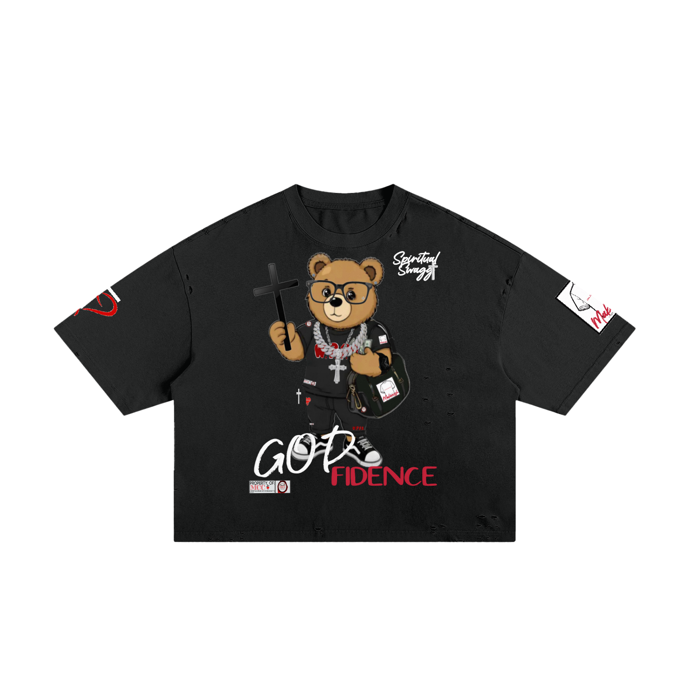 GOD Is My Strength Classic Frayed Boxy Tee