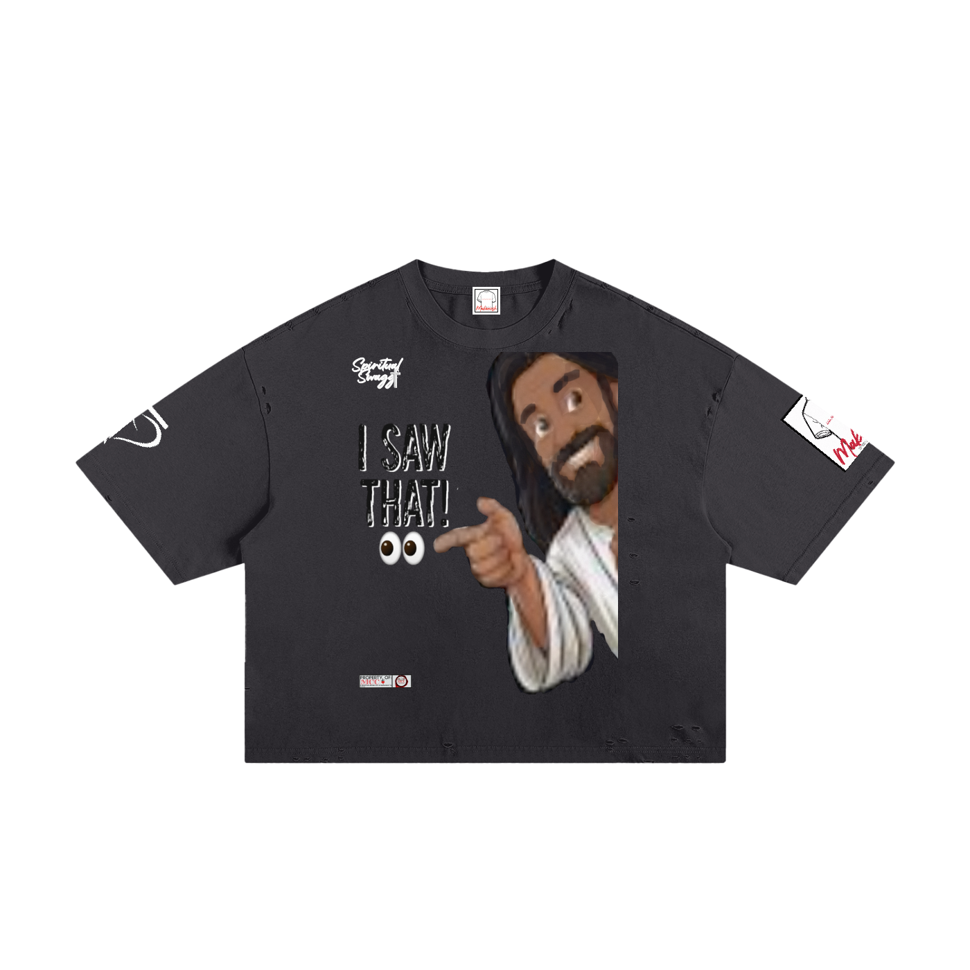 HE Sees Everything Classic Frayed Boxy Tee