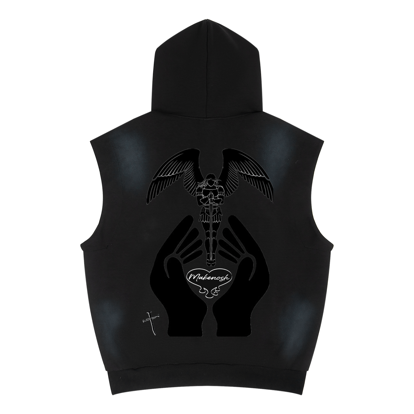 Prayer Unisex Vintage Wash Sun Fade Sleeveless Hoodie